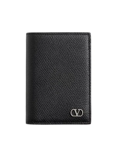 Valentino Garavani Pebble Card Holder In Black