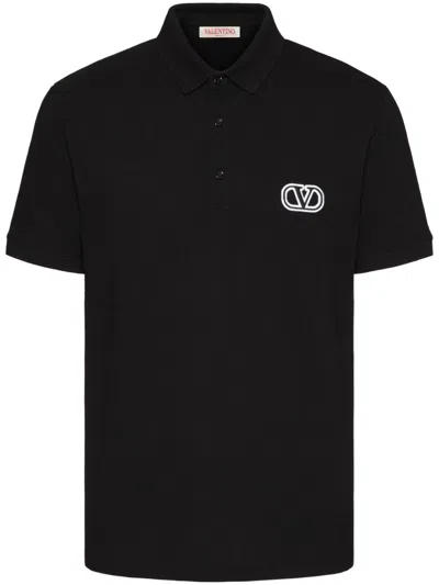 Valentino Men Vlogo Signature Cotton Polo Shirt In Multicolor