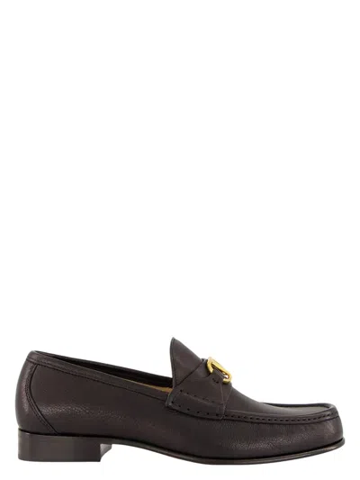 VALENTINO GARAVANI MEN'S VLOGO SIGNATURE LEATHER LOAFERS