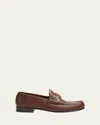 Valentino Loafers Leather Gold-tone Hardware In Bark