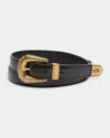 Valentino Men's Vlogo Signature Skinny Leather Belt