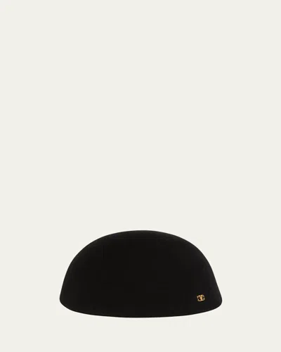 Valentino Garavani Men's Vlogo Signature Wool Beret In Black