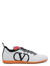 Valentino Garavani White Sneakers With Asymmetric Toe And Vlogo Detail On The Side In Tech Fabric Ma In White