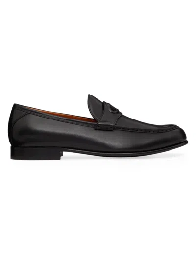 Valentino Garavani Men's Vlogo The Bold Edition Calfskin Leather Loafers In Black