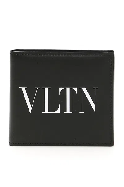Valentino Garavani Men Black Backpack With Drawstring And Contrasting Vltn Print In Patent Leather Man