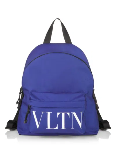 Valentino Men's Vltn Logo Backpack In Abyss Blue