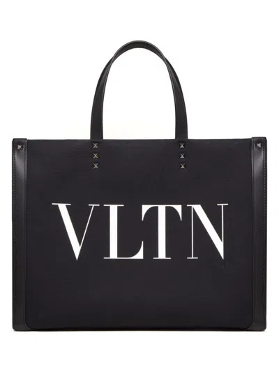 Valentino Garavani Medium Vltn Ecolab Tote Bag In Black