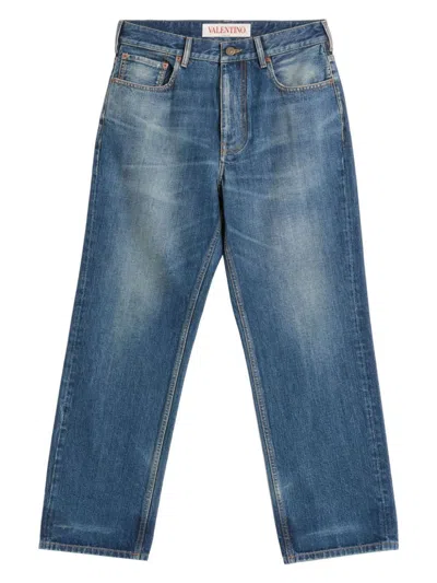 VALENTINO MEN'S WASHED DENIM JEANS