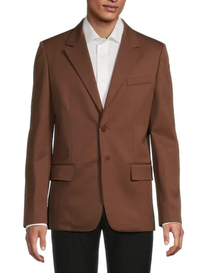 Valentino Garavani Man Blazer Camel Size 36 Wool, Mohair Wool, Cotton, Polyester In Beige