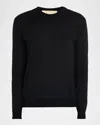 Valentino Men's Wool Embroidered Monogram Crewneck Sweater In Black