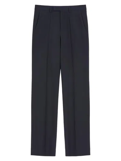 Valentino Virgin Wool Pleated Trousers In Black