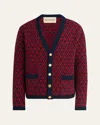 Valentino Men's Wool Toute La V Jacquard Cardigan