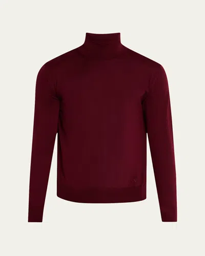 Valentino Men's Wool Turtleneck Sweater In Burgundy