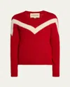 Valentino Garavani Intarsia Wool Jumper In Red