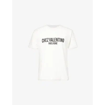 VALENTINO MENS VALENTINO GARAVANI BRAND-PRINT CREW-NECK RELAXED-FIT COTTON-JERSEY T-SHIRT