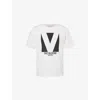 Valentino Mens Avorio Logo-print Crew-neck Cotton-jersey T-shirt In Avorio