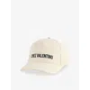 Valentino Garavani Ivory Cotton Baseball Cap With Adjustable Embroidered Logo In Avorio/nero