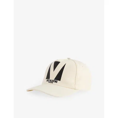 Valentino Garavani Ivory Cotton Baseball Cap In Neutral