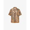 Valentino Patterned Shirt In Beige Multicolor Marrone
