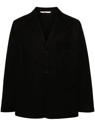 Valentino Mens Black V-logo Cotton Jacket