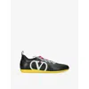 Valentino Garavani Black Sneakers With Asymmetric Toe And Vlogo Detail On The Side In Tech Fabric Ma In Black