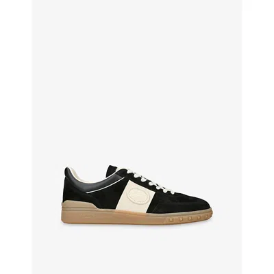 VALENTINO GARAVANI MENS UPVILLAGE LOW TOP LEATHER TRAINERS BLK/BEIGE EUR 43.5 / 9.5 UK