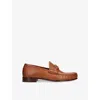Valentino Garavani Mens Vlogo Signature Leather Loafers Brow In Brown