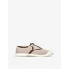 Valentino Bay By Bay Webbing-trimmed Checked Canvas Sneakers In Brown/oth
