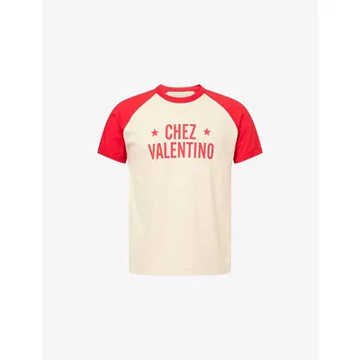 Valentino Short Sleeves Graphic Print In Neutral