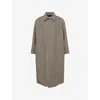 Valentino Coat With Vichy Pattern In Cotton And Wool In Gray