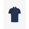 Valentino Garavani Blue Polo Shirt With Classic Collar And Logo Patch On The Front In Cotton Man In Blue
