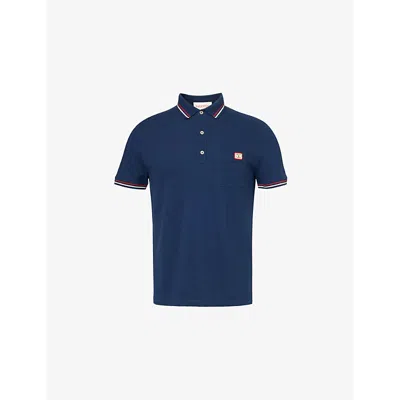 Valentino Polo Shirt With Vlogo Patch In Blue