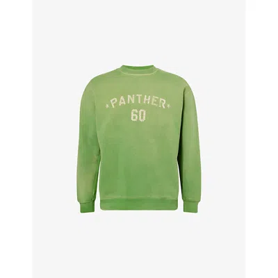 Valentino Cotton Sweatshirt With Chez Print In Green