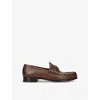 Valentino Loafers Leather Gold-tone Hardware In Mid Brown