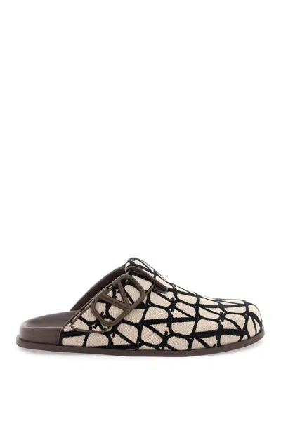 Valentino Garavani Mens Mixed Color Valentino Sandals With Vlogo Detail In Brown