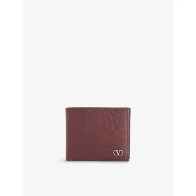 Valentino Garavani Mens Rosewood Vlogo Bifold Leather Wallet In Brown