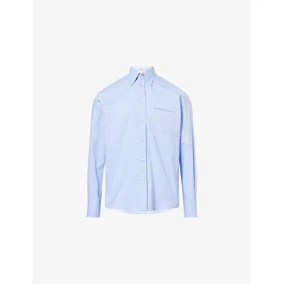 Valentino Regular Fit Pocket Shirt In Blue