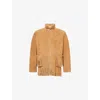 Valentino Turtleneck Long Sleeve Leather Jacket In Brown