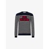 Valentino Garavani Crewneck Sweater With Bold Jacquard Motif In Black