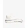 Valentino Runboot Leather Low-top Sneakers In White/oth