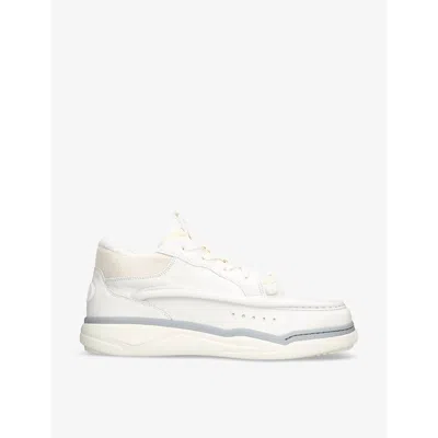 Valentino Garavani Runboot Leather Low-top Sneakers In White