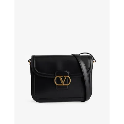 Valentino Garavani Mens Nero V-logo Leather Shoulder Bag