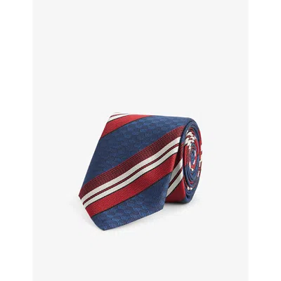 Valentino Garavani Mens  Valentie Check-pattern Silk Tie In Beige/nero
