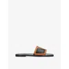 Valentino Garavani Men Viva Superstar Leather Slides In Blk/brown