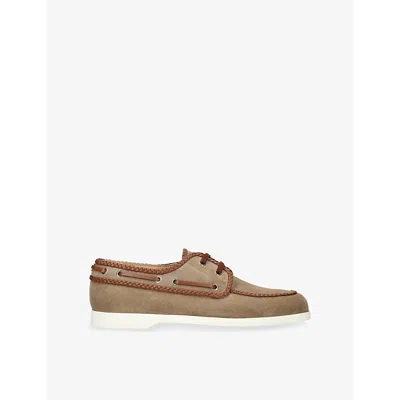 VALENTINO GARAVANI MENS BROWN VLOGO SUEDE LOAFERS EUR 40 / 6 UK