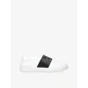 Valentino Blue Calf Leather Bos Taurus Low Top Sneakers In White