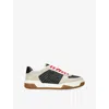 Valentino Sneakers Contrasting Panels Perforated Detailing Rubber Sole In Neutral