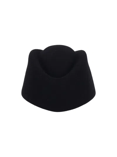 Valentino Garavani Merino Wool Hat Vlogo Signature In Black