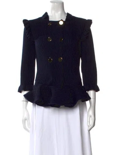 Pre-owned Valentino Merino Wool Sweater In Blue