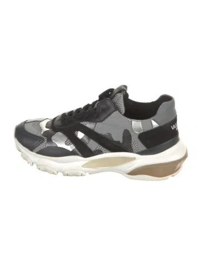 Pre-owned Valentino Garavani Mesh Camouflage Print Chunky Sneakers In Gray